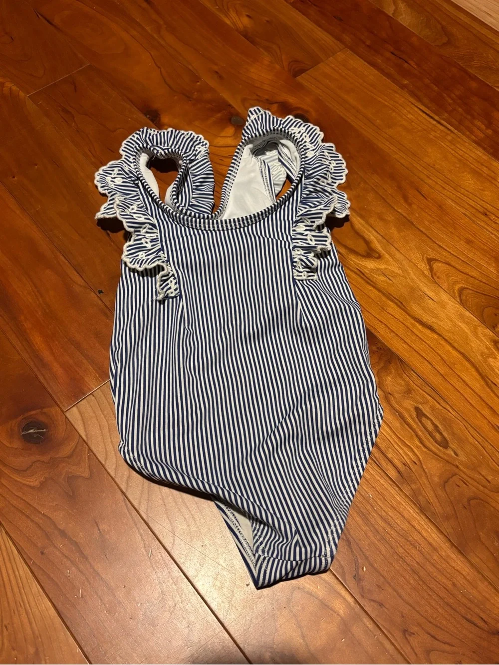Gymboree Navy Eyelet Scallop Shell Lightweight Cover Up and Swimsuit
